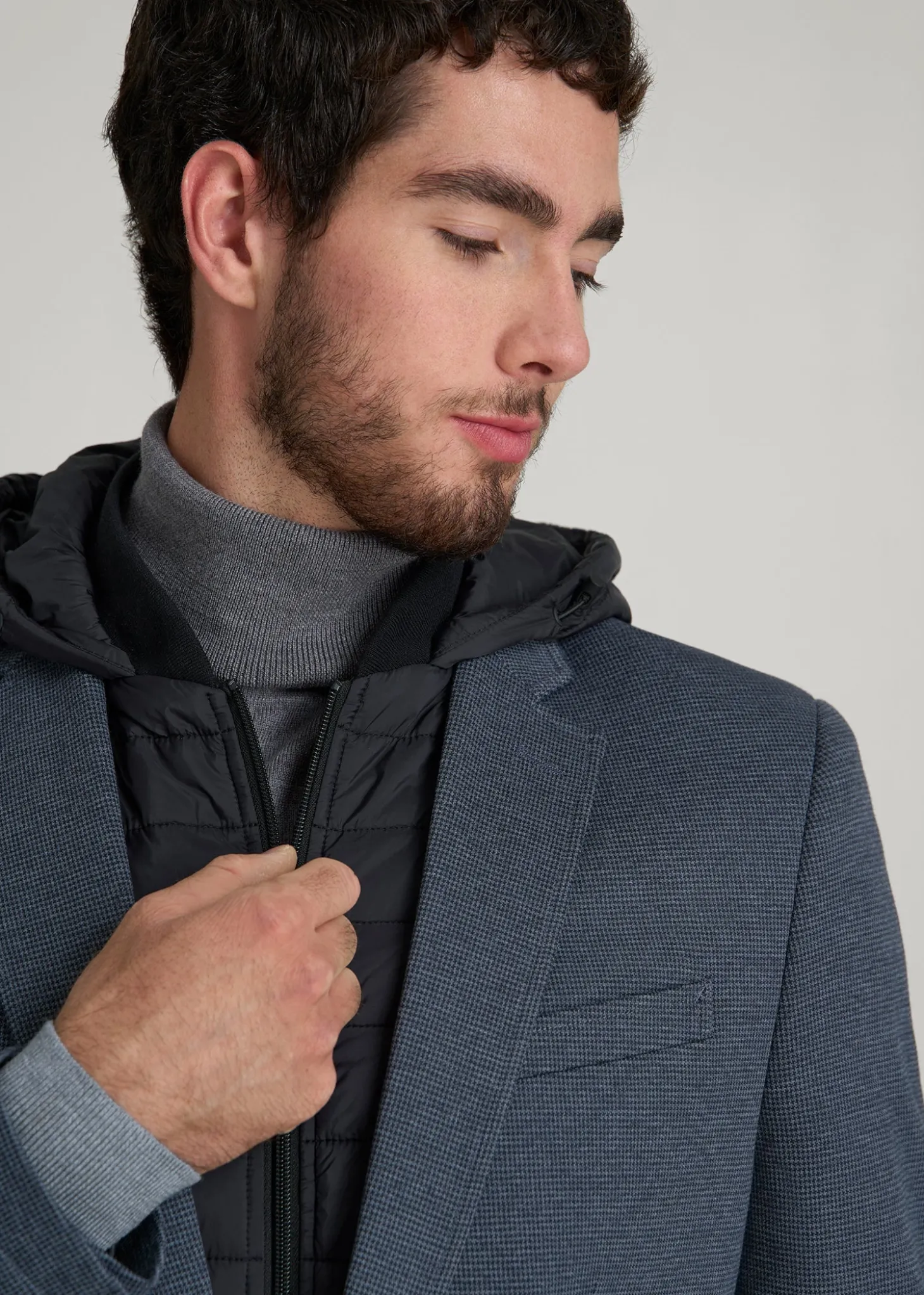 Hooded Bib Blazer for Tall Men