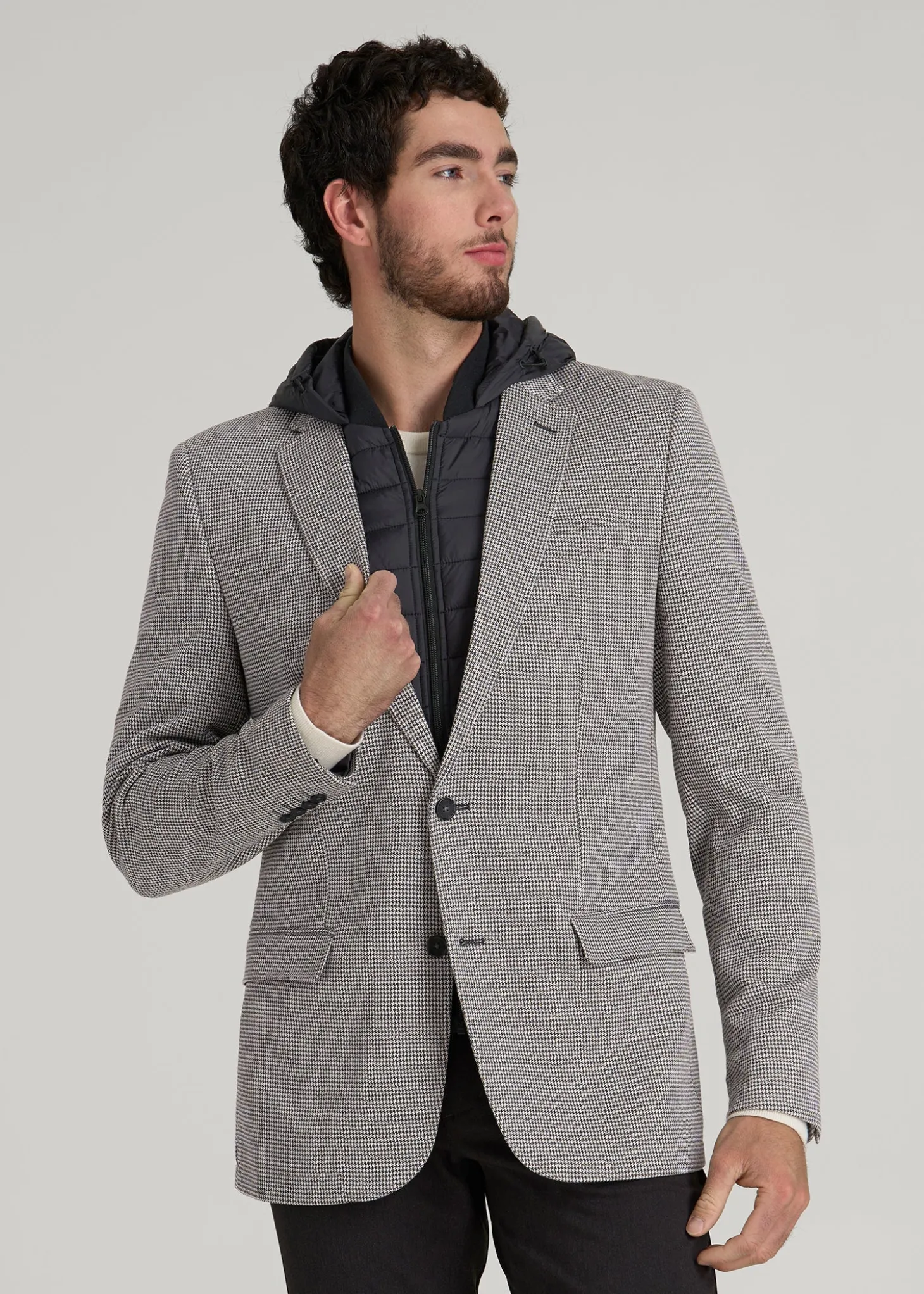Hooded Bib Blazer for Tall Men