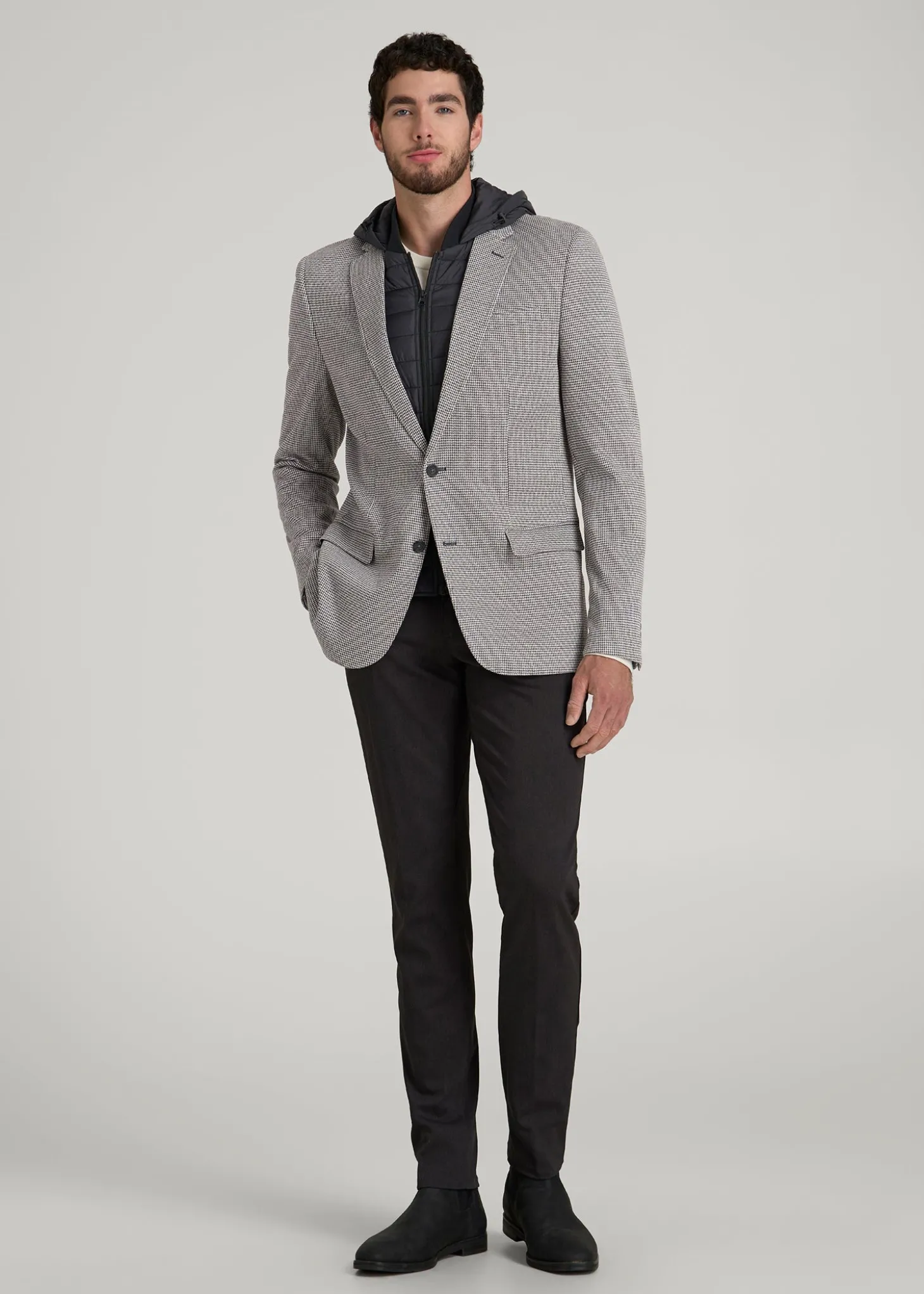 Hooded Bib Blazer for Tall Men
