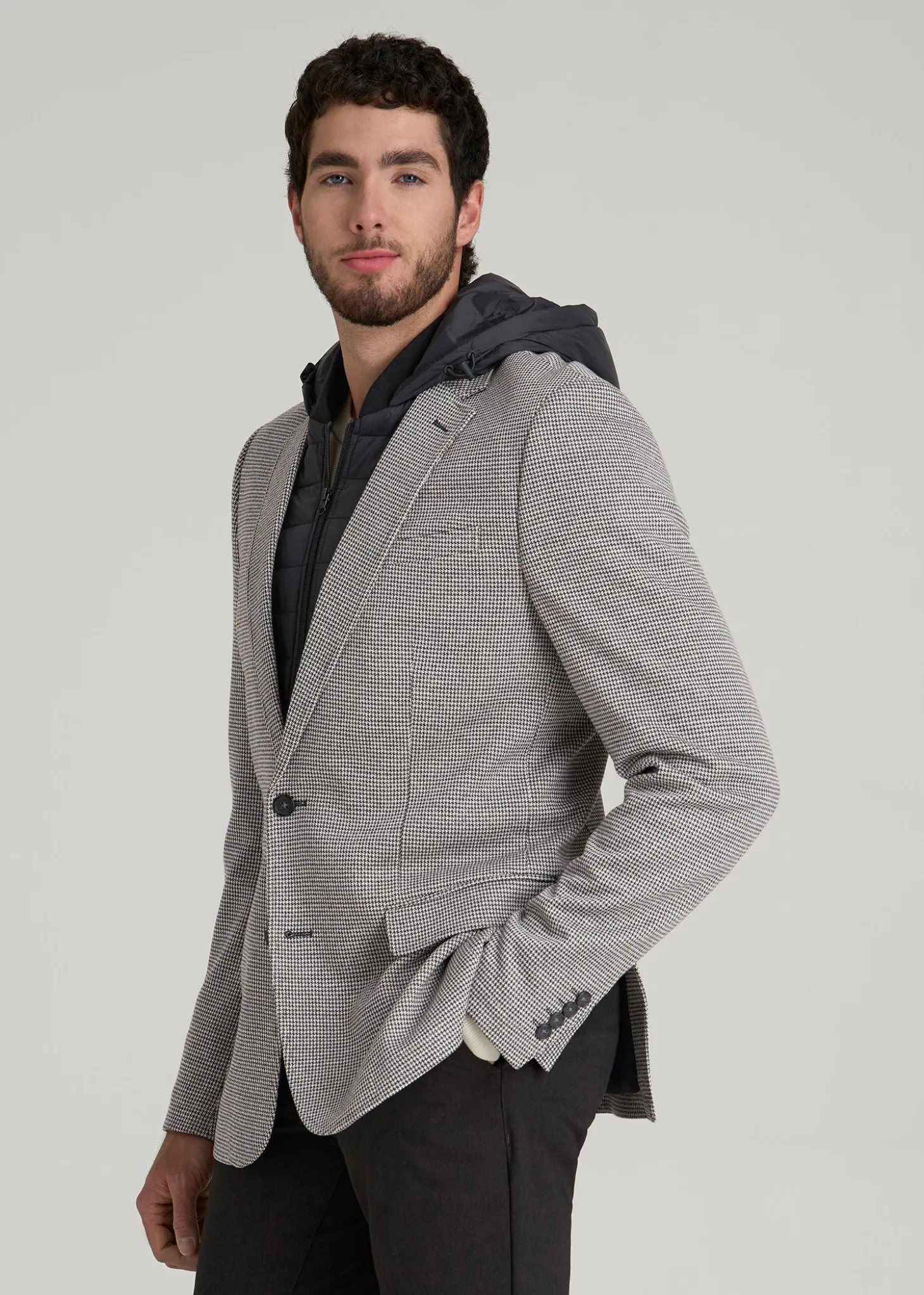 Hooded Bib Blazer for Tall Men