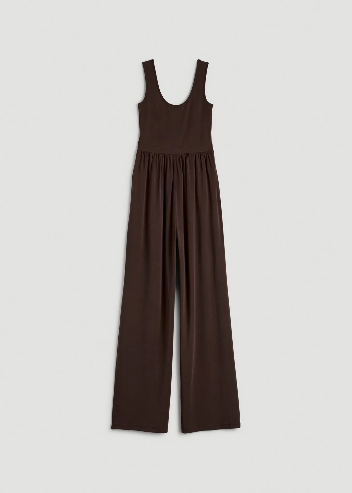 Jersey Tank Wide-Leg Jumpsuit with Pockets for Tall Women