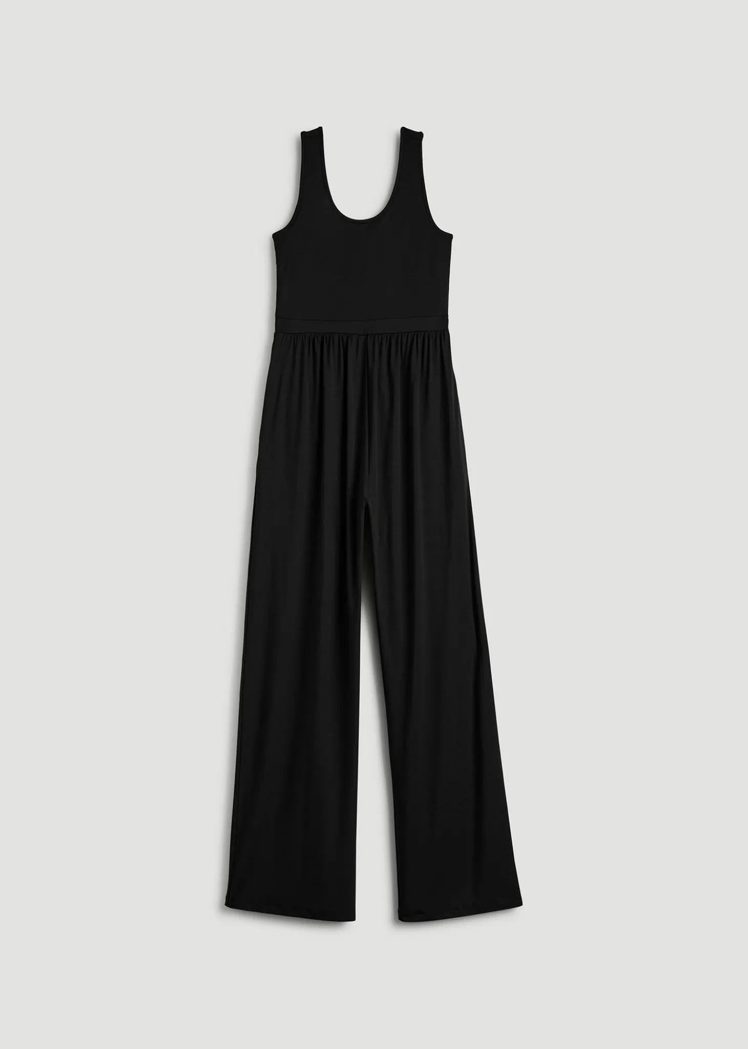 Jersey Tank Wide-Leg Jumpsuit with Pockets for Tall Women