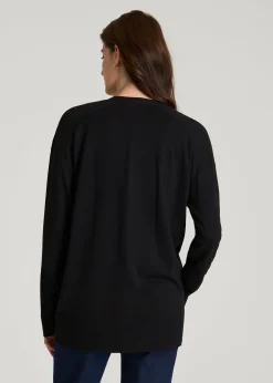Linen Blend Knit Cardigan for Tall Women