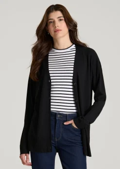 Linen Blend Knit Cardigan for Tall Women