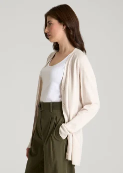 Linen Blend Knit Cardigan for Tall Women