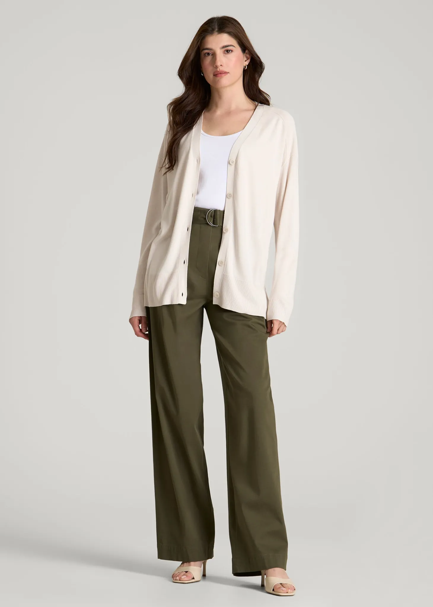Linen Blend Knit Cardigan for Tall Women