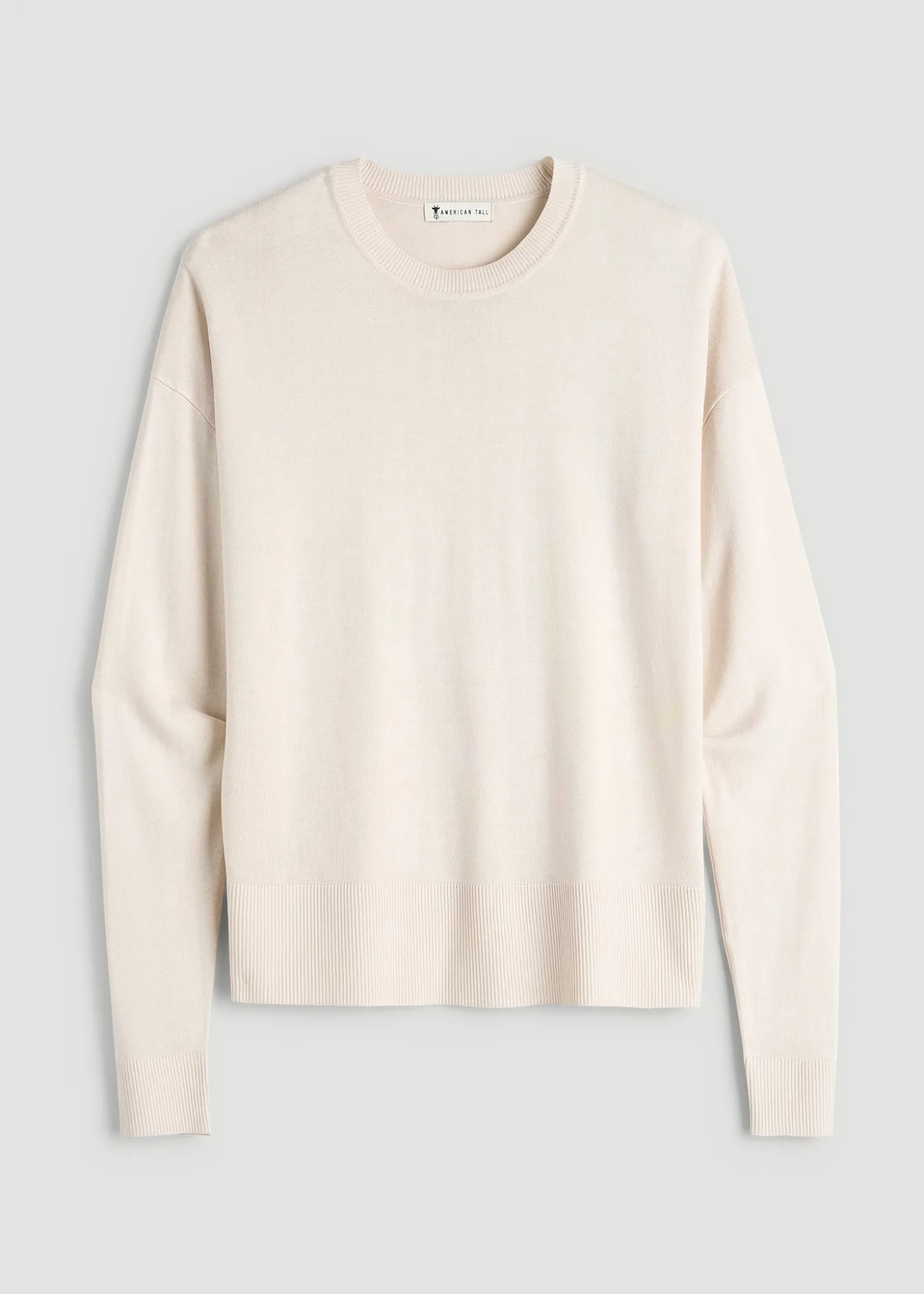 Linen Blend Knit Crewneck for Tall Women