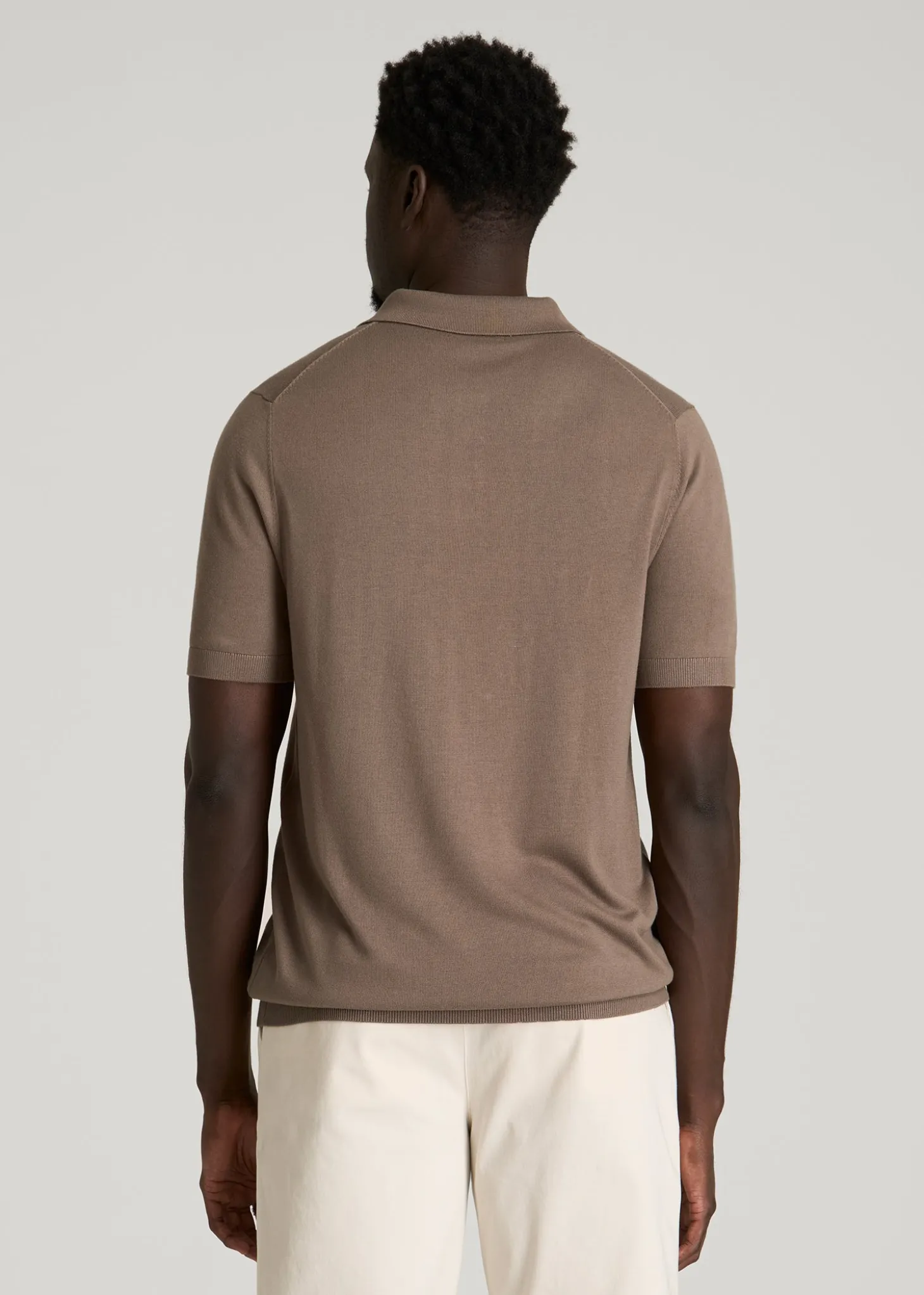 Linen Blend Knit Polo for Tall Men