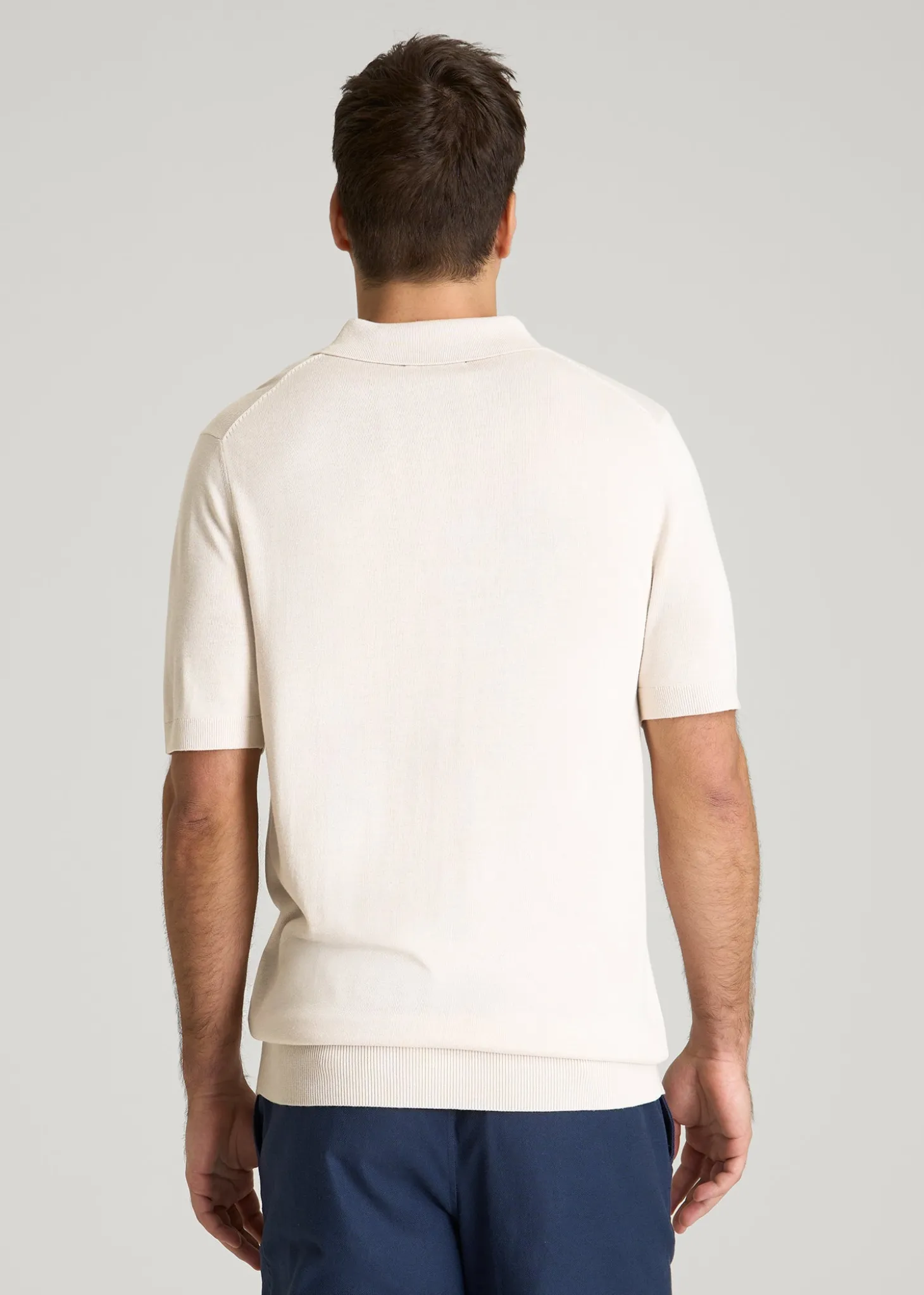Linen Blend Knit Polo for Tall Men
