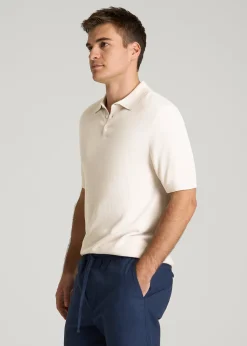 Linen Blend Knit Polo for Tall Men