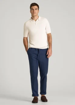 Linen Blend Knit Polo for Tall Men