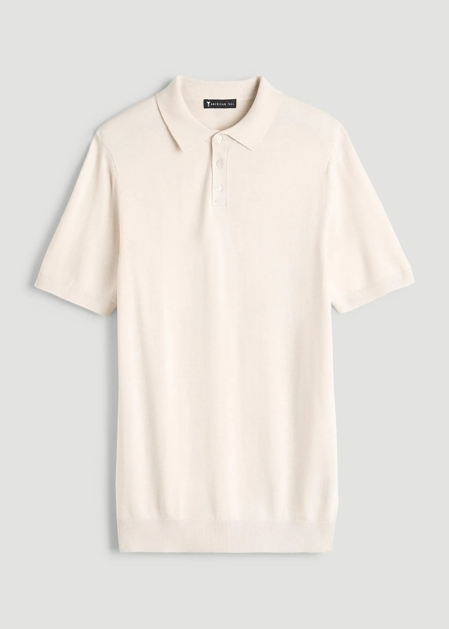 Linen Blend Knit Polo for Tall Men