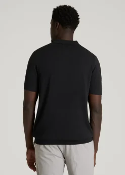 Linen Blend Knit Polo for Tall Men