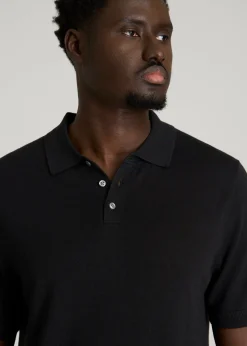 Linen Blend Knit Polo for Tall Men