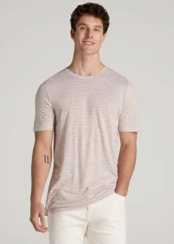 Linen Crewneck T-Shirt for Tall Men