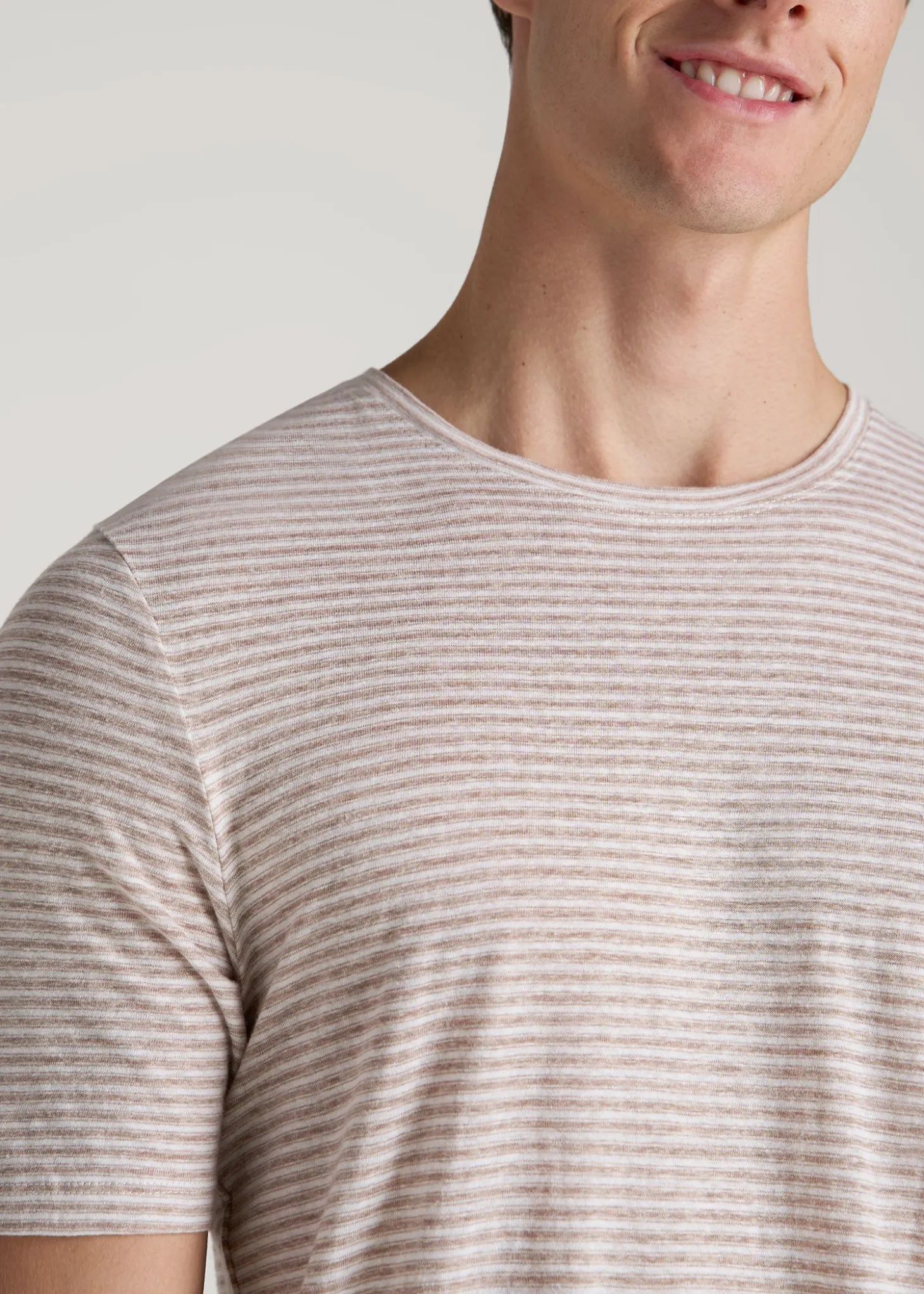 Linen Crewneck T-Shirt for Tall Men