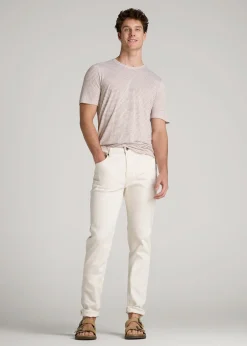 Linen Crewneck T-Shirt for Tall Men