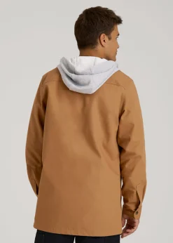 LJ&S Flannel-Lined Canvas Shirt Jacket for Tall Men