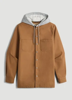 LJ&S Flannel-Lined Canvas Shirt Jacket for Tall Men