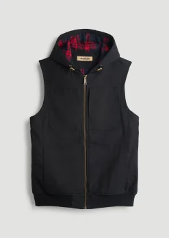 LJ&S Flannel-Lined Canvas Work Vest for Tall Men