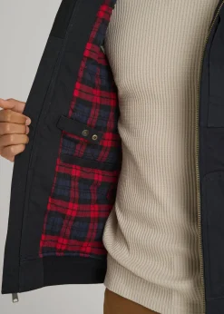 LJ&S Flannel-Lined Canvas Work Vest for Tall Men