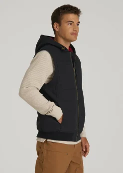 LJ&S Flannel-Lined Canvas Work Vest for Tall Men