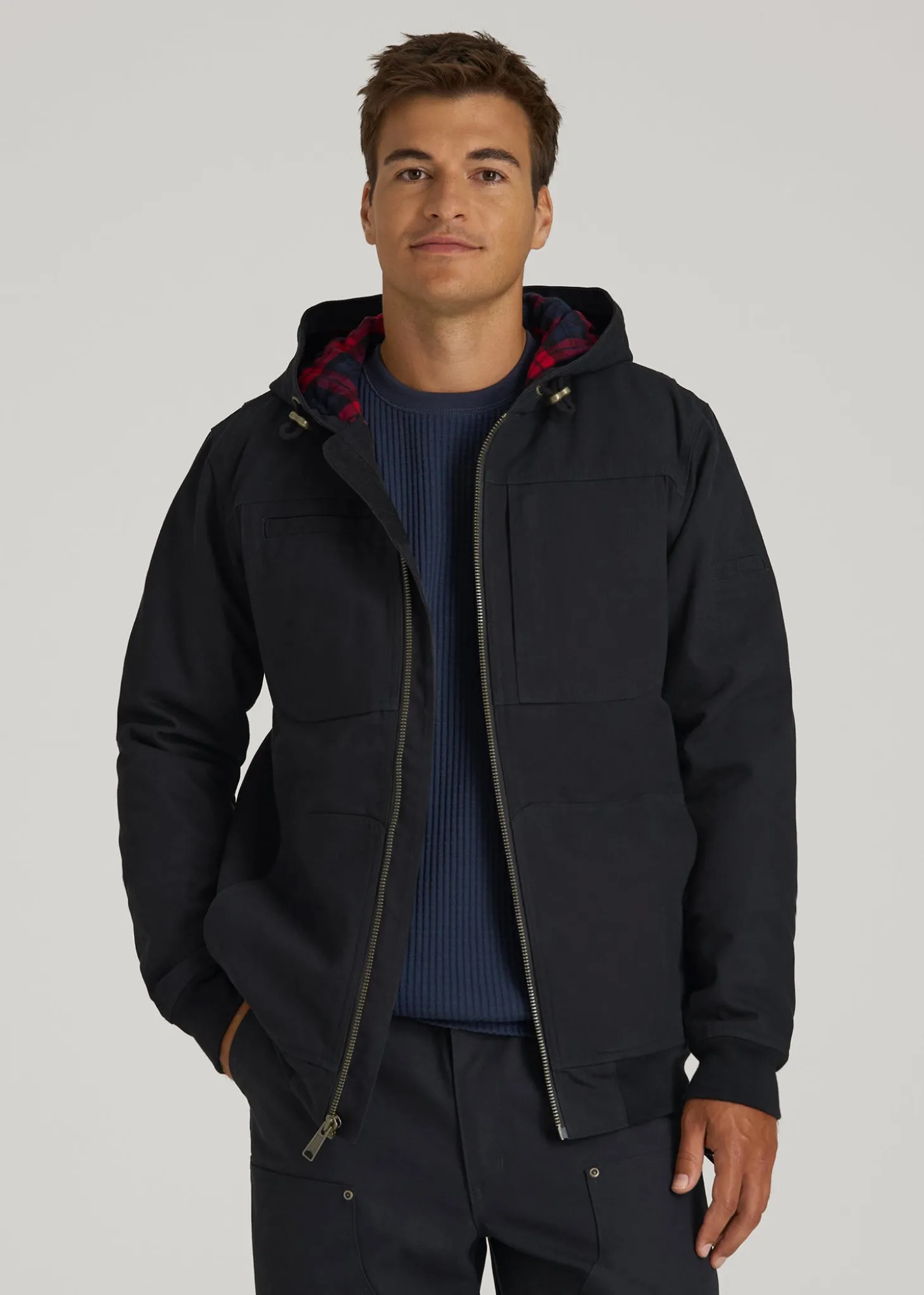LJ&S Flannel-Lined Canvas Work Jacket for Tall Men