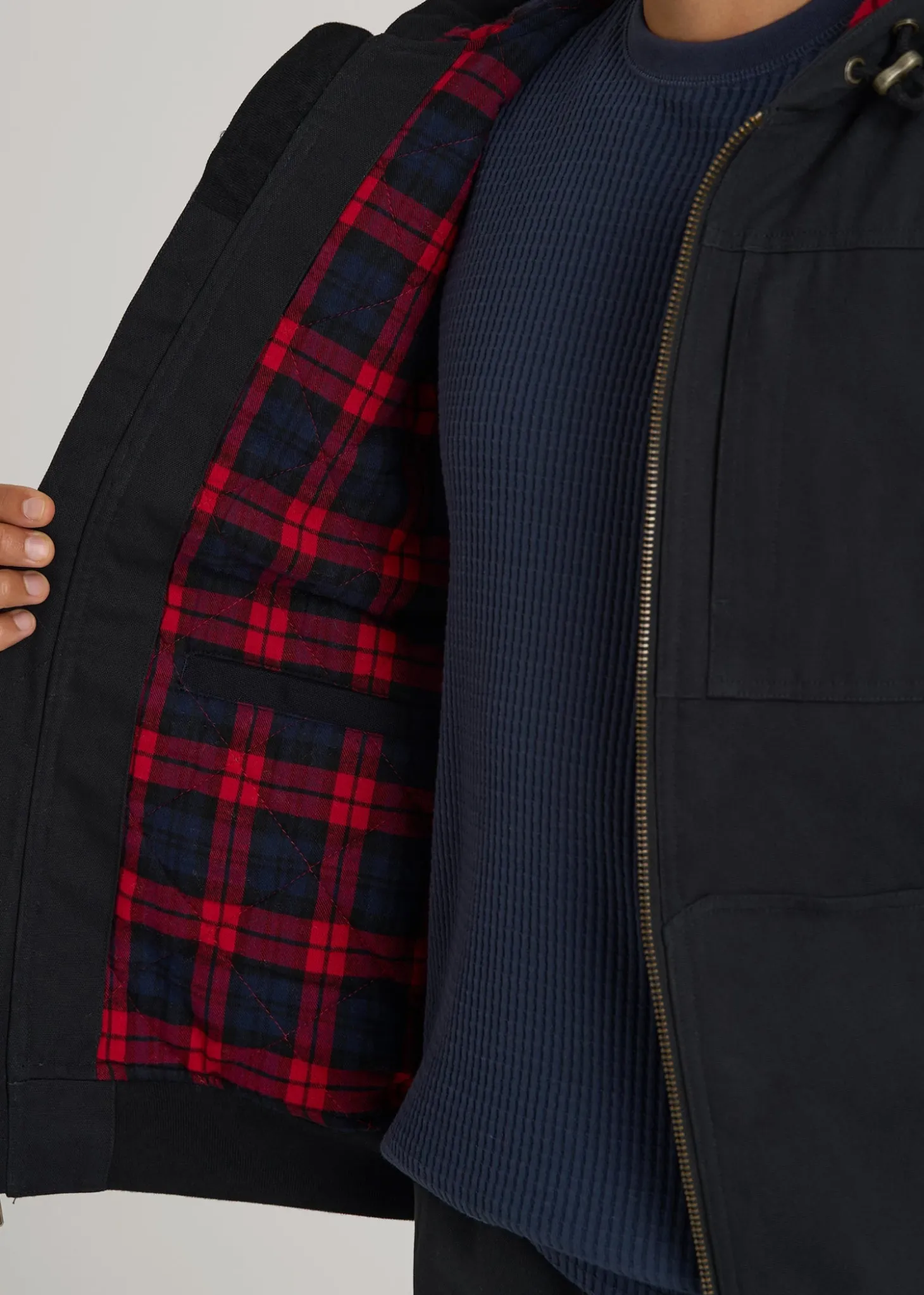 LJ&S Flannel-Lined Canvas Work Jacket for Tall Men