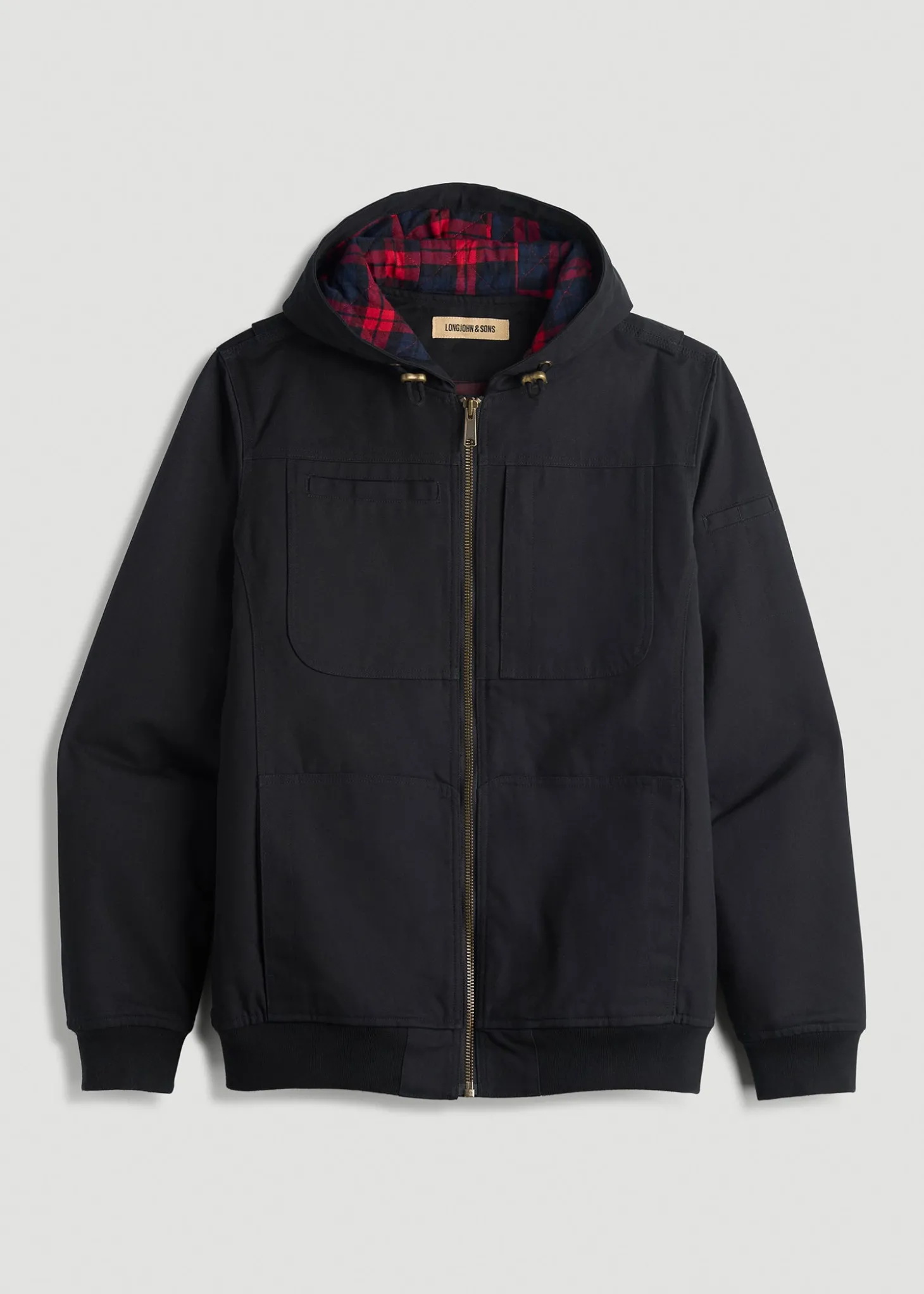 LJ&S Flannel-Lined Canvas Work Jacket for Tall Men