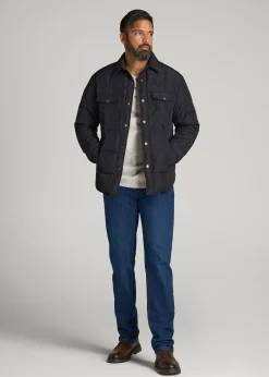 LJ&S Puffer Shirt Jacket for Tall Men