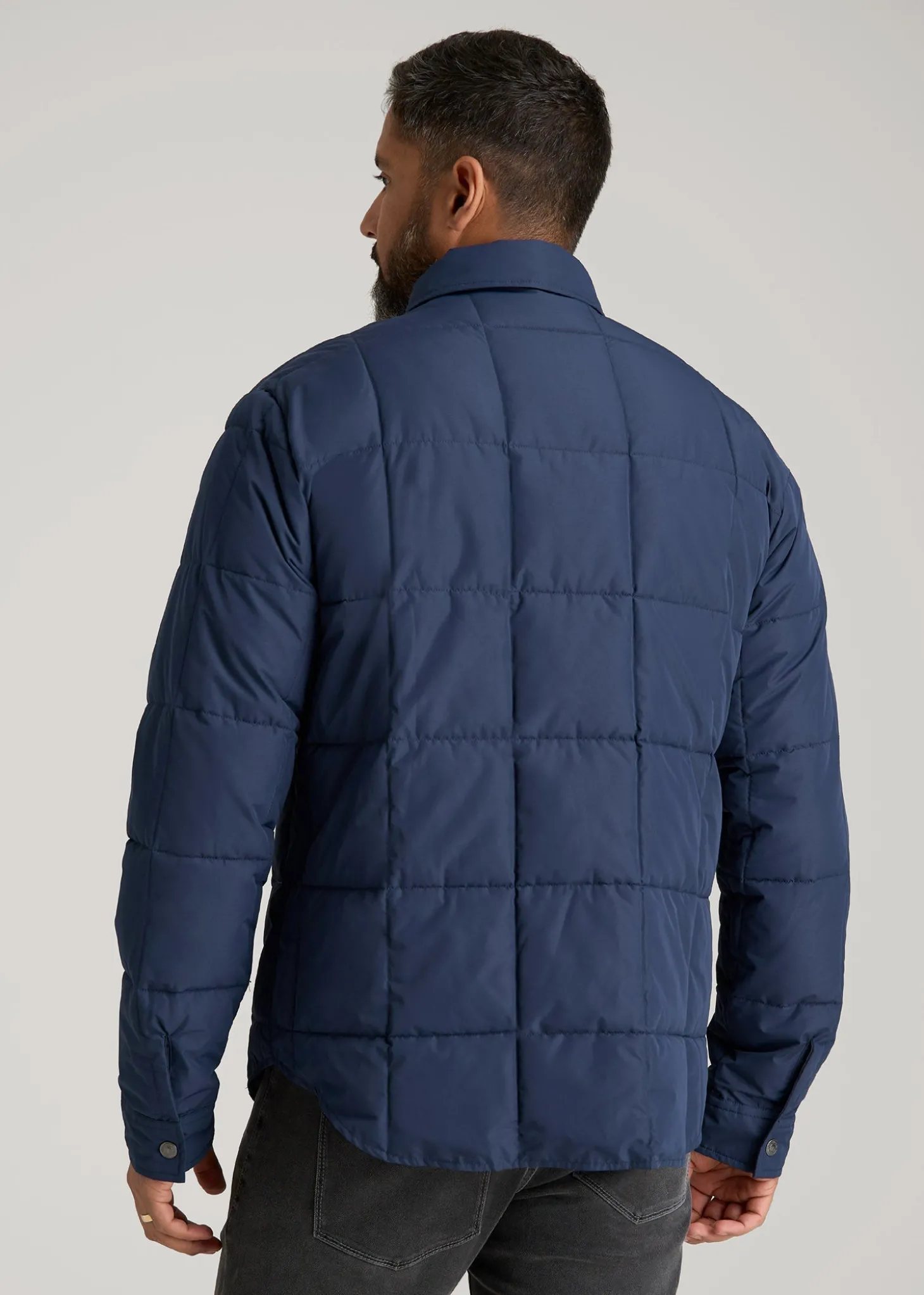 LJ&S Puffer Shirt Jacket for Tall Men