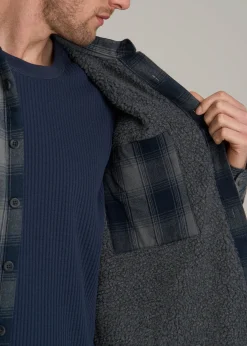 LJ&S Sherpa-Lined Shirt Jacket for Tall Men