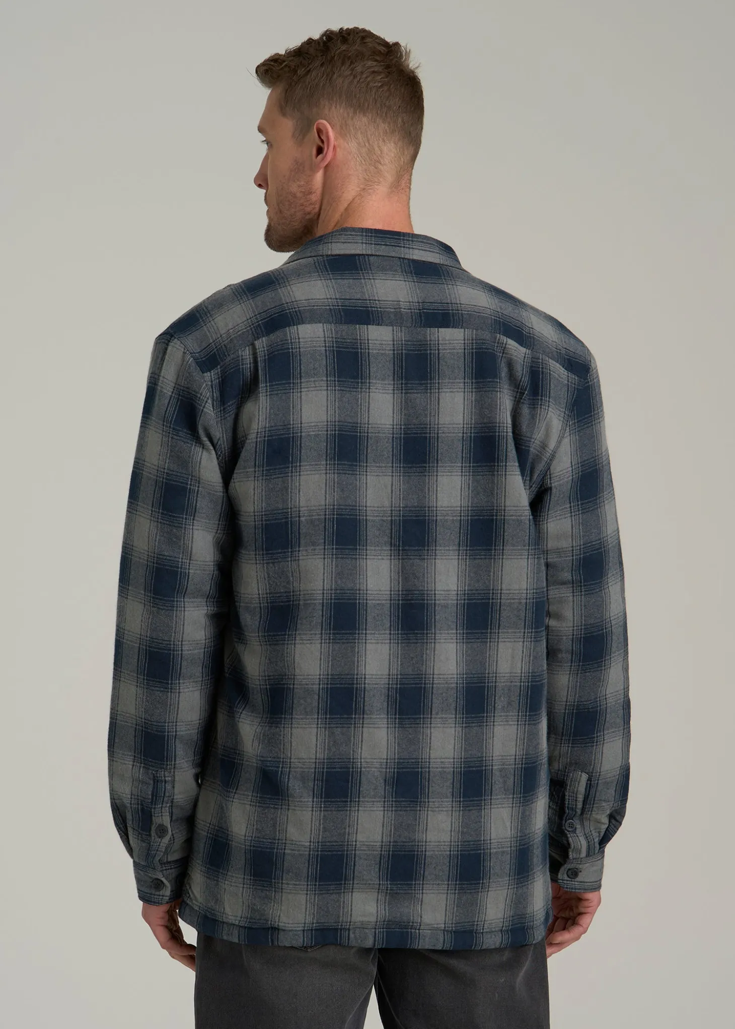 LJ&S Sherpa-Lined Shirt Jacket for Tall Men