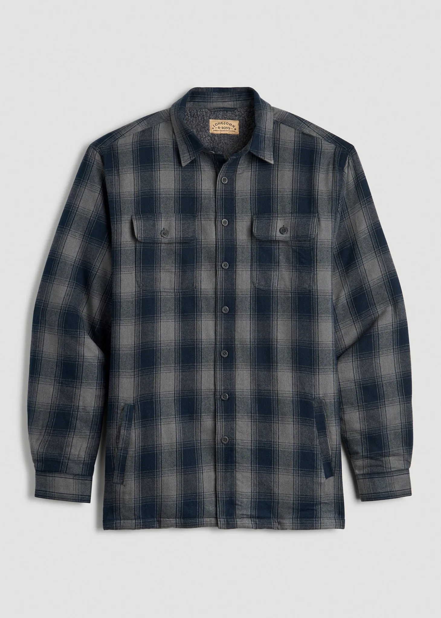 LJ&S Sherpa-Lined Shirt Jacket for Tall Men