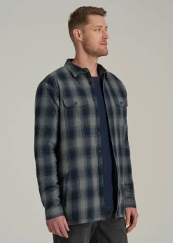 LJ&S Sherpa-Lined Shirt Jacket for Tall Men