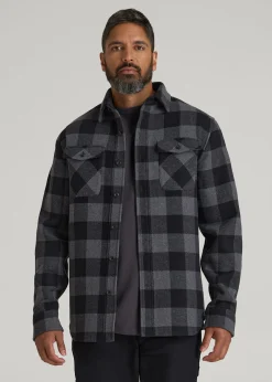 LJ&S Wool Blend Shirt Jacket for Tall Men