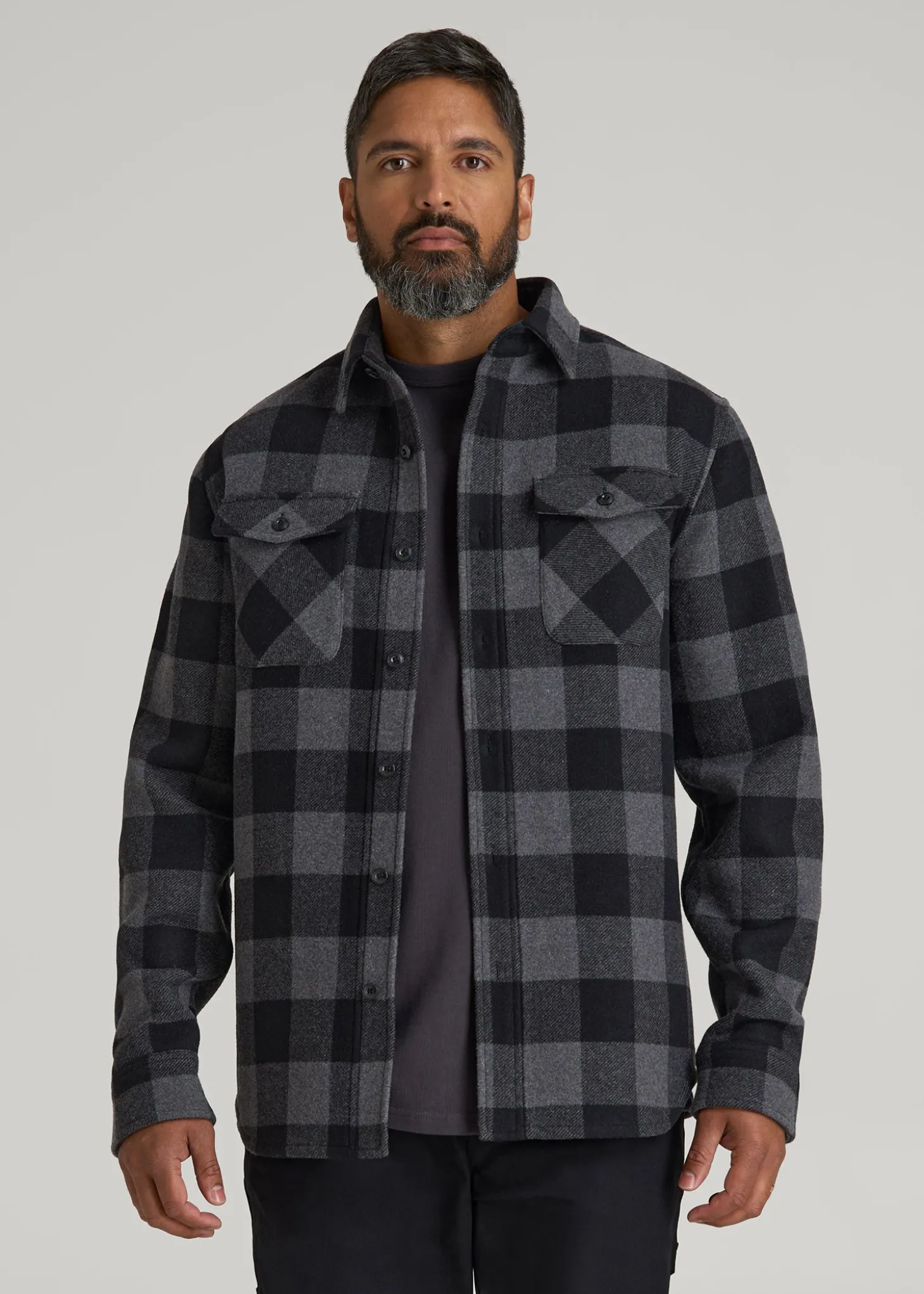 LJ&S Wool Blend Shirt Jacket for Tall Men