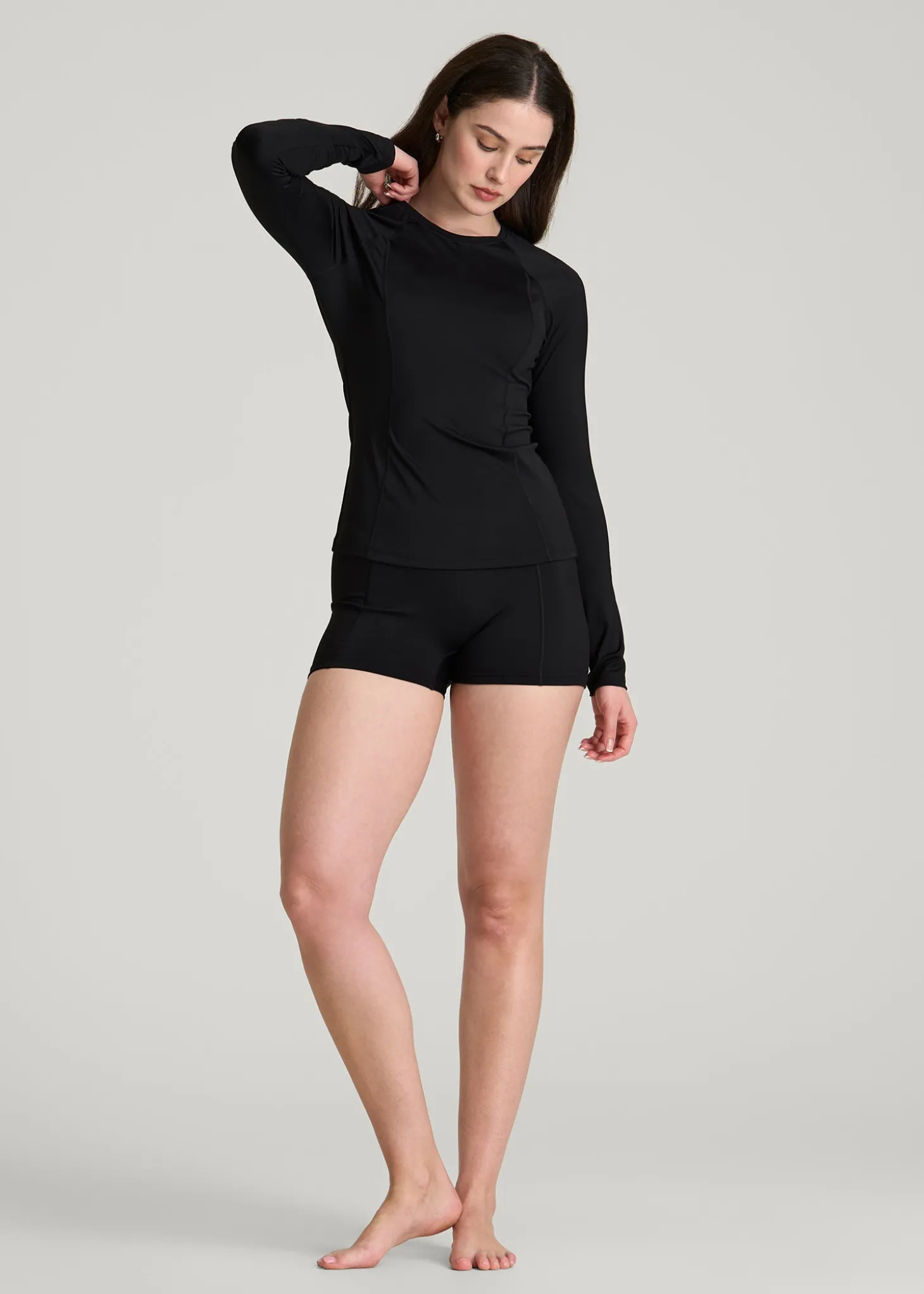 Long Sleeve Crewneck Rashguard for Tall Women