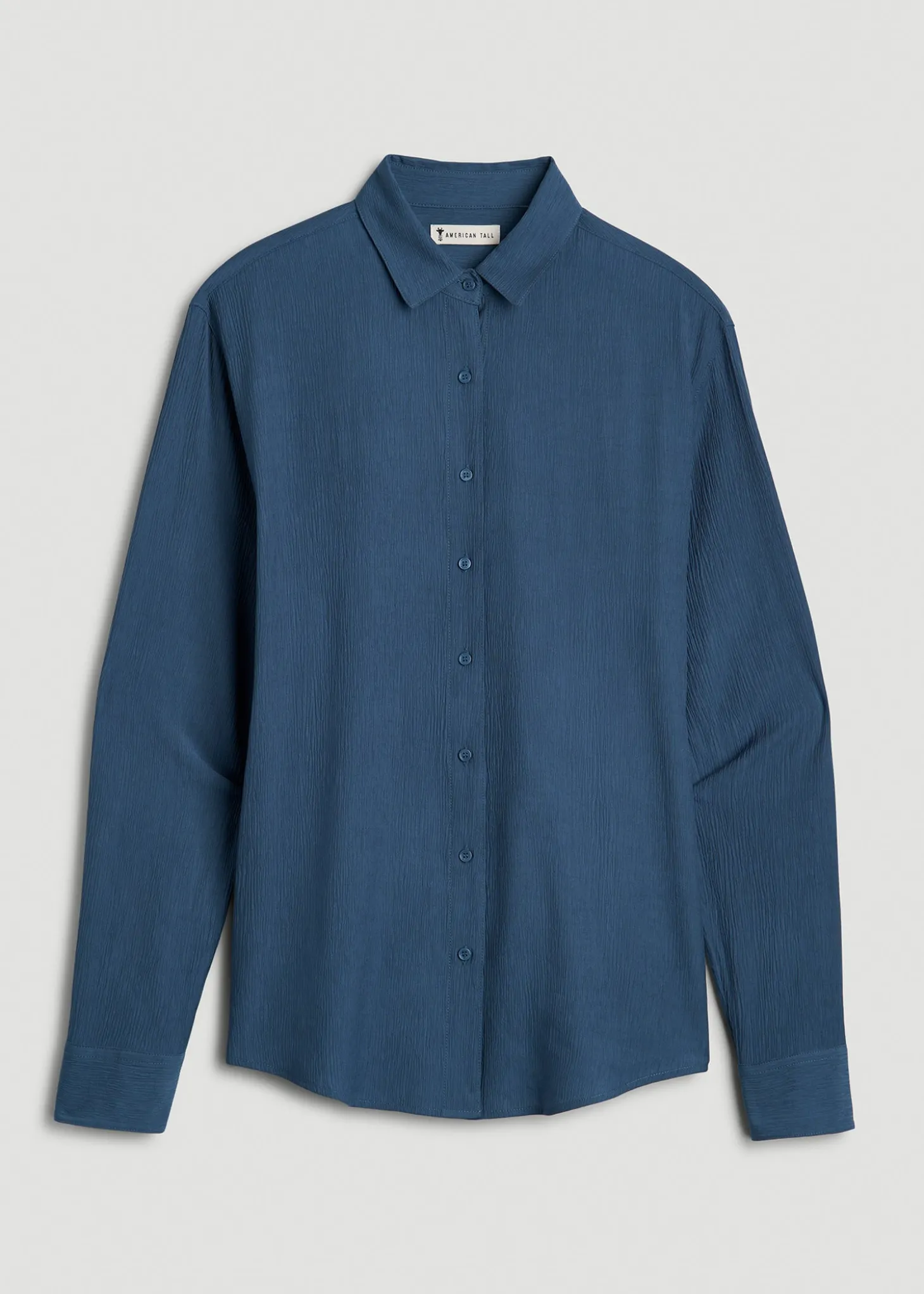 Long Sleeve Crinkle Blouse for Tall Women