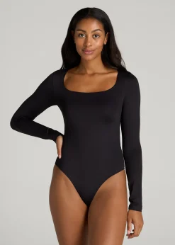 Long Sleeve Square Neck Bodysuit for Tall Women