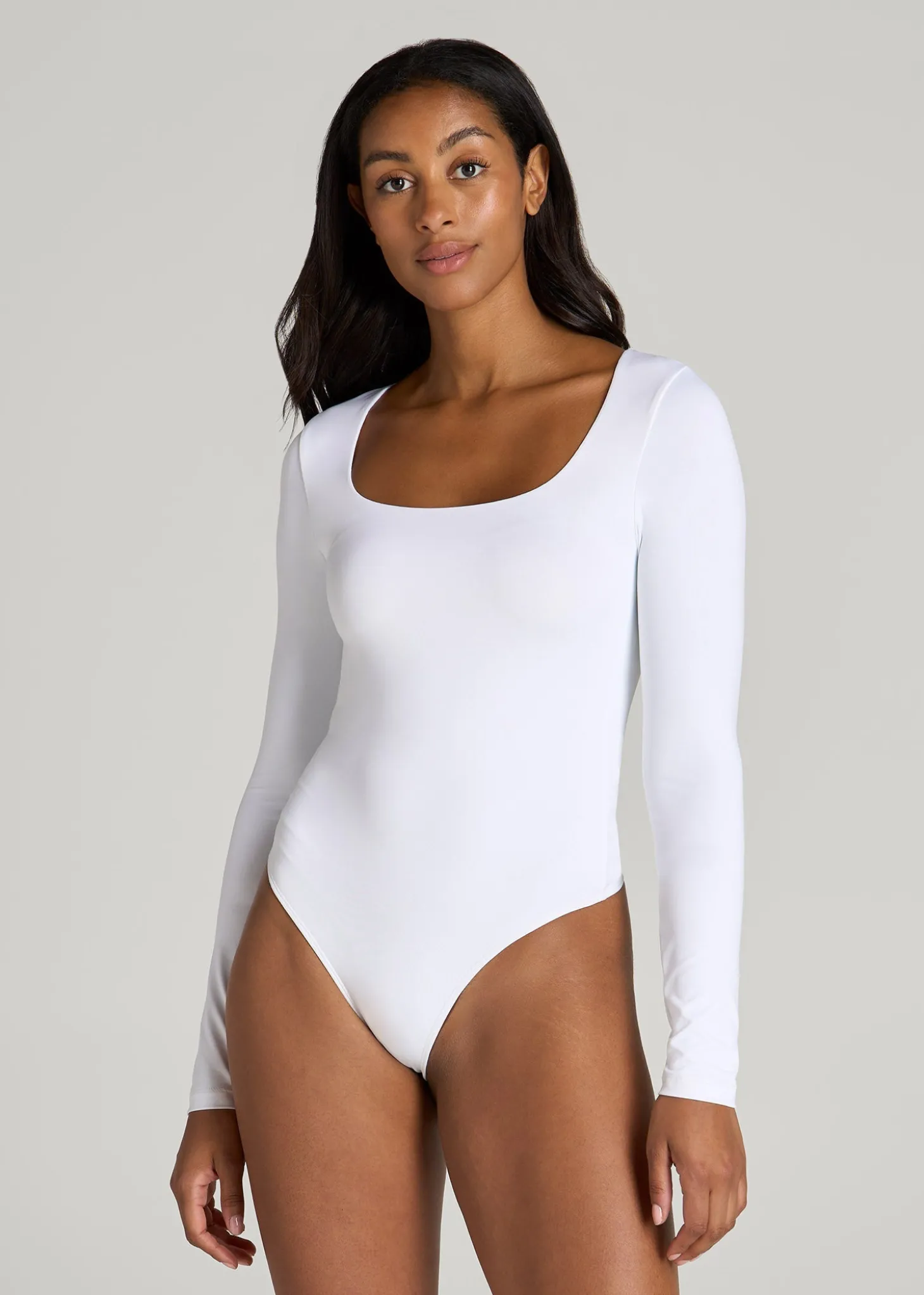 Long Sleeve Square Neck Bodysuit for Tall Women