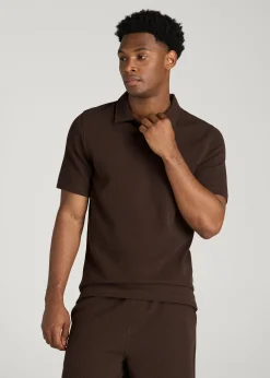 Micro Waffle Polo for Tall Men
