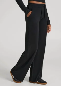 Mid-Rise Waffle Wide-Leg Pants for Tall Women