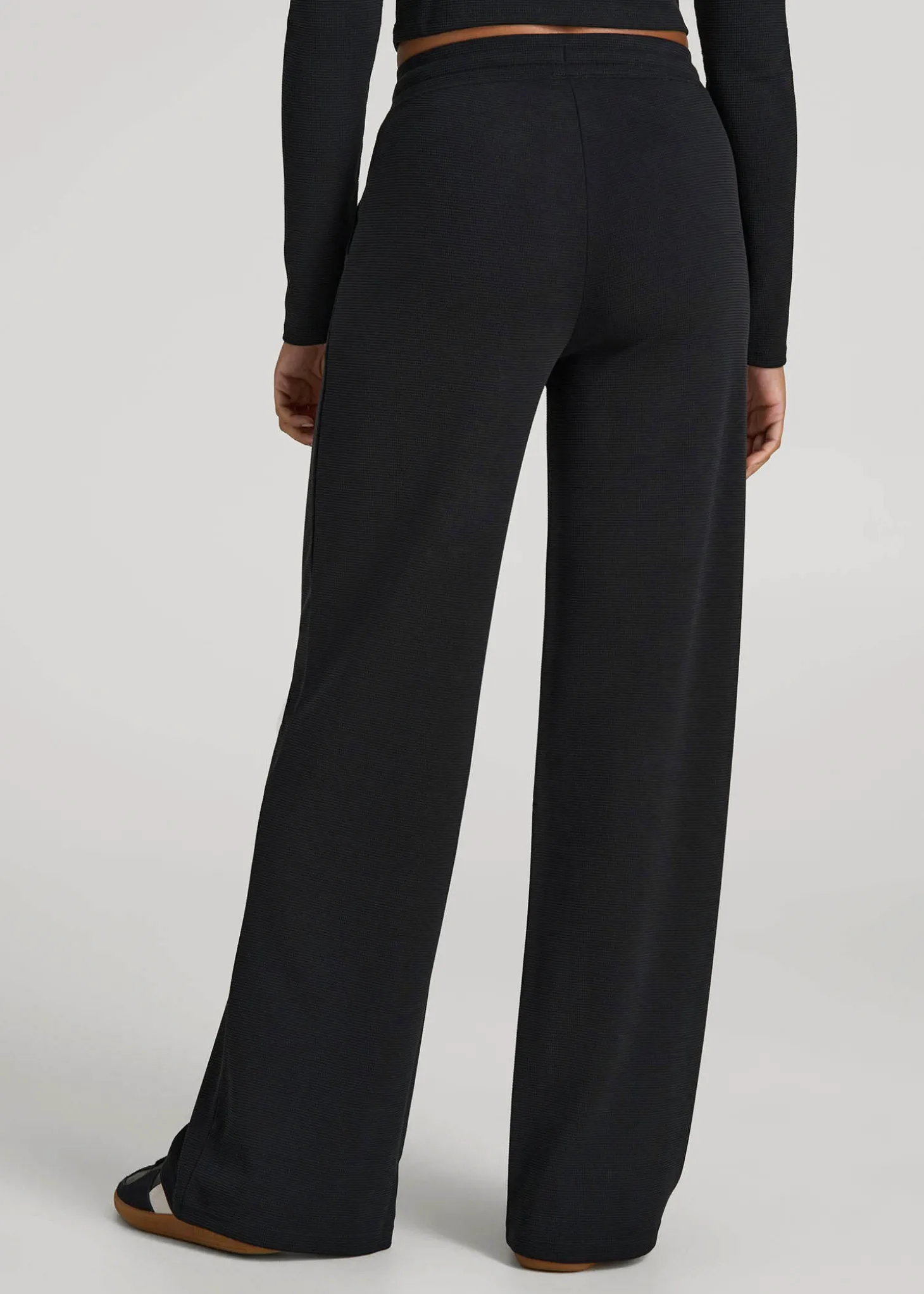 Mid-Rise Waffle Wide-Leg Pants for Tall Women