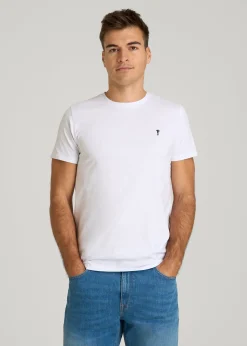 MODERN-FIT Embroidered Logo Crewneck T-Shirt for Tall Men