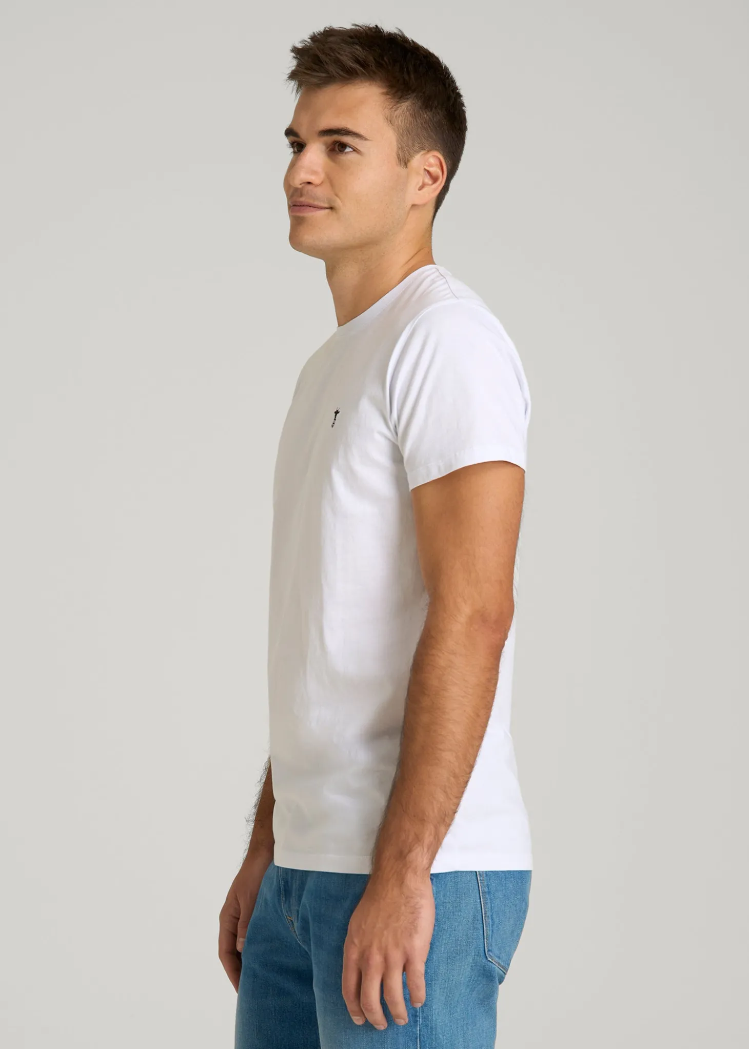 MODERN-FIT Embroidered Logo Crewneck T-Shirt for Tall Men