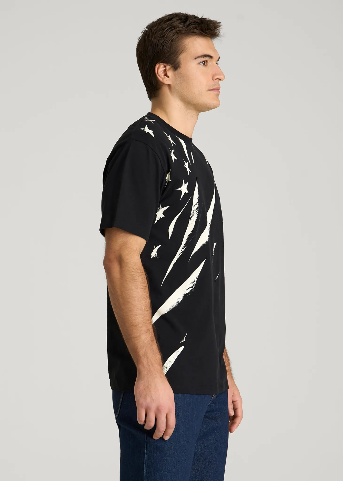 Monochrome Flag Graphic Tee for Tall Men