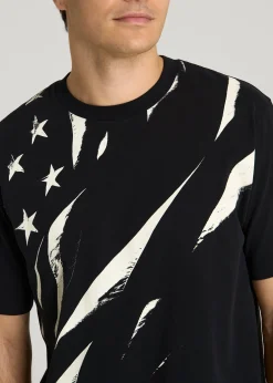 Monochrome Flag Graphic Tee for Tall Men