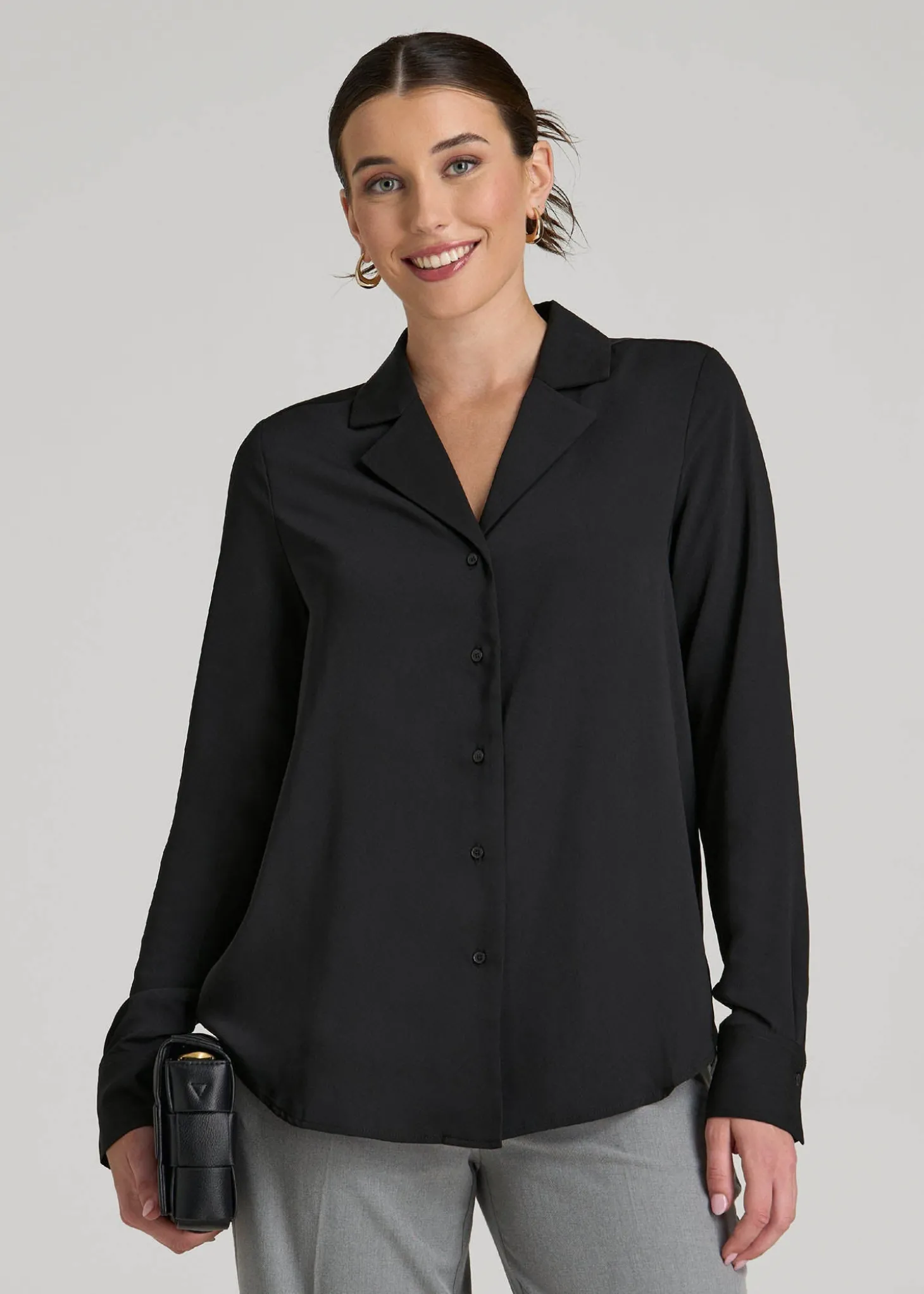 Notch Collar Blouse for Tall Women