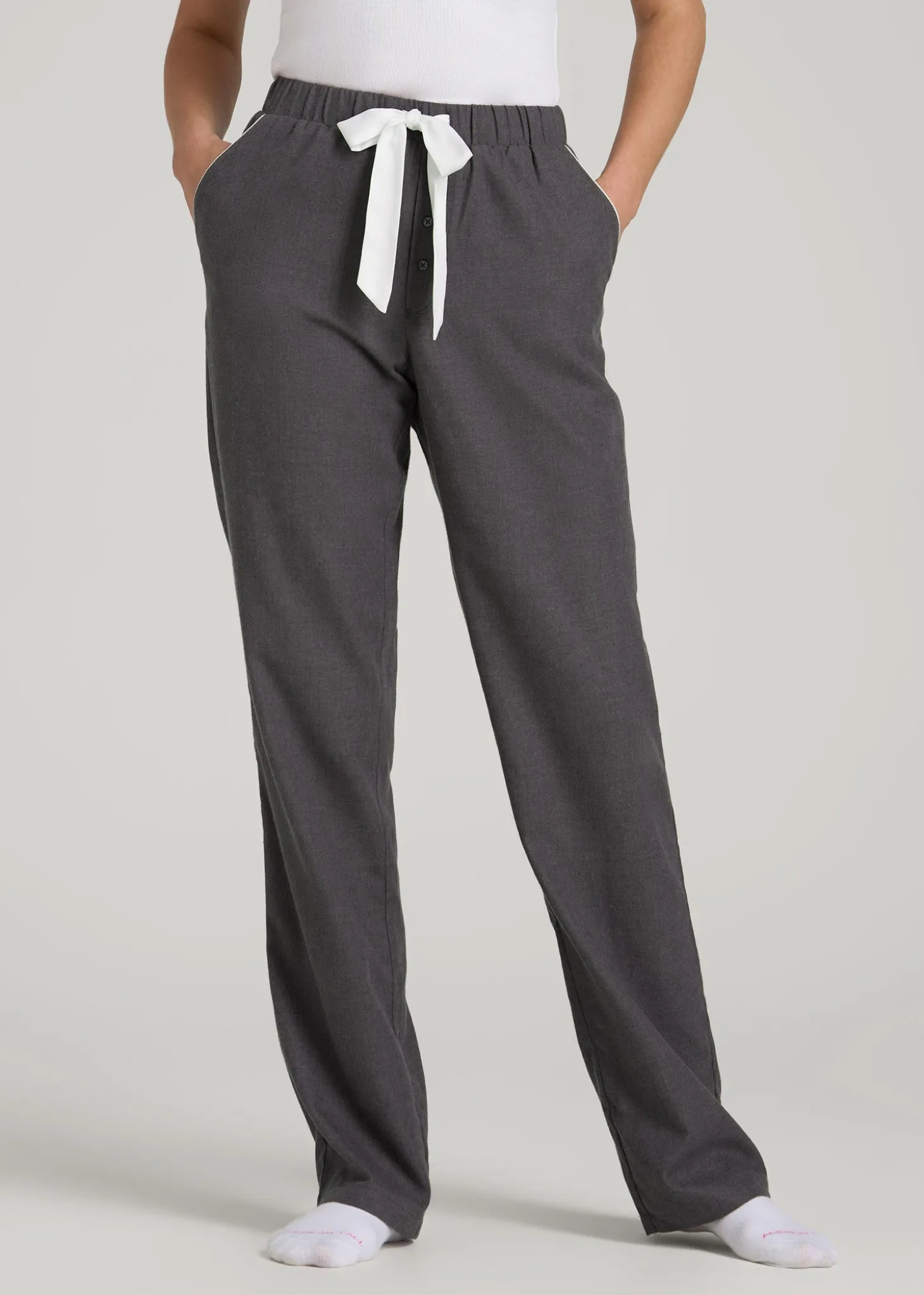 Open-Bottom Flannel Pajama Pants for Tall Women